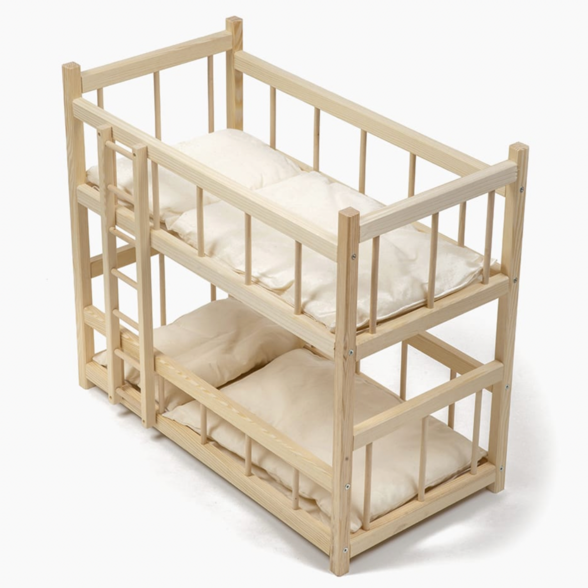 Minikane Wooden bunk beds with mattresses and pillows -34cm-47cm