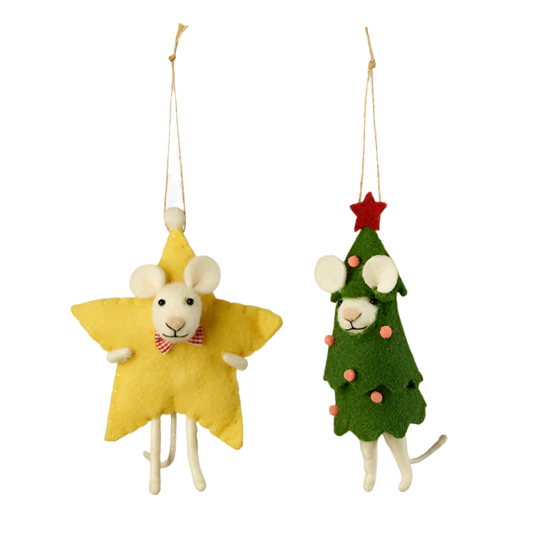 Star & Tree Mouse Ornament