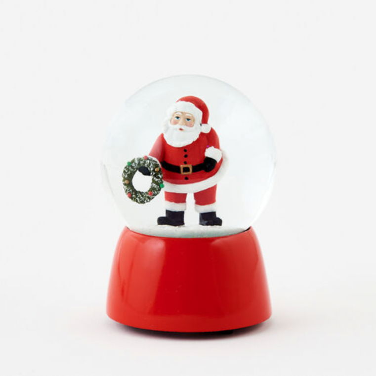 Musical Santa with Wreath Water Globe