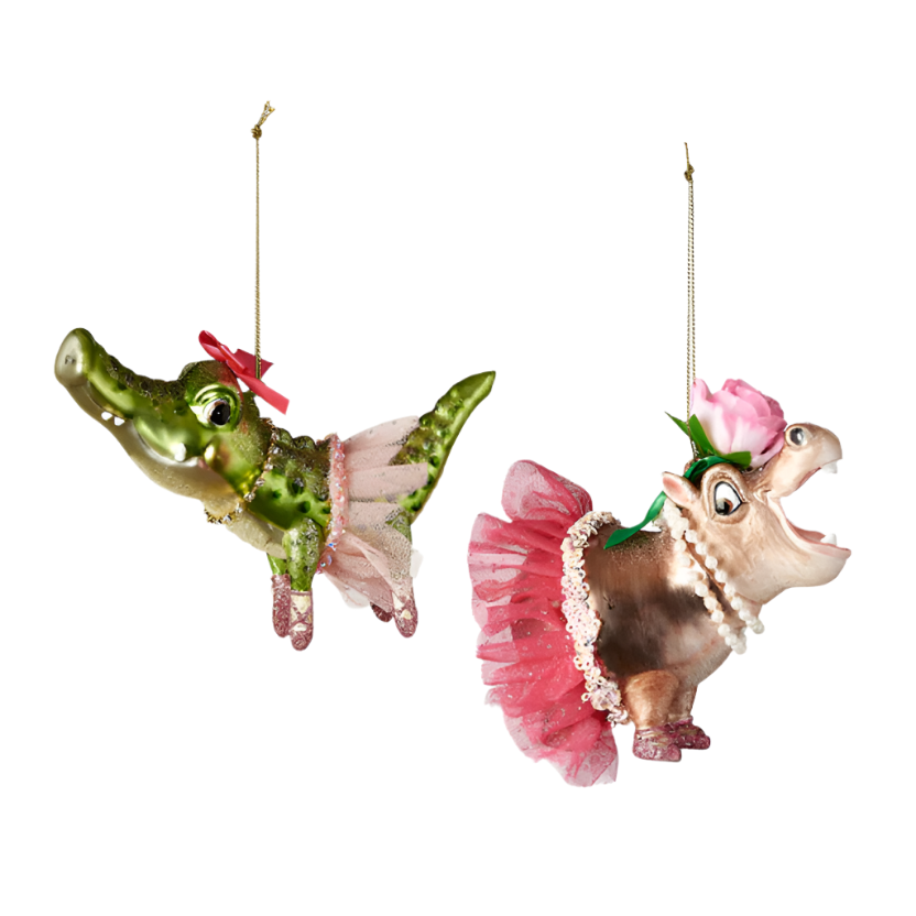 Crocodile & Hippo Ornament