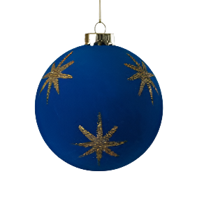 Flocked Star Ball Ornament