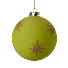 Flocked Star Ball Ornament