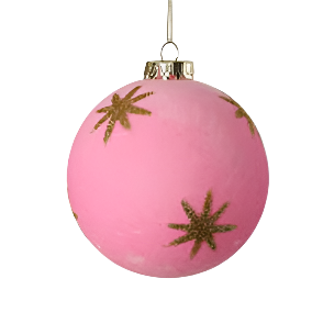 Flocked Star Ball Ornament