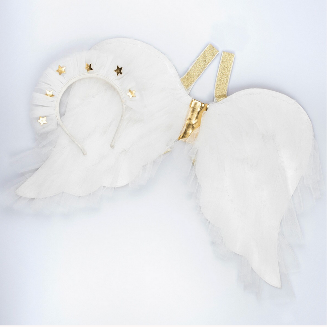 Tulle Ruffle Angel Wings & Headband