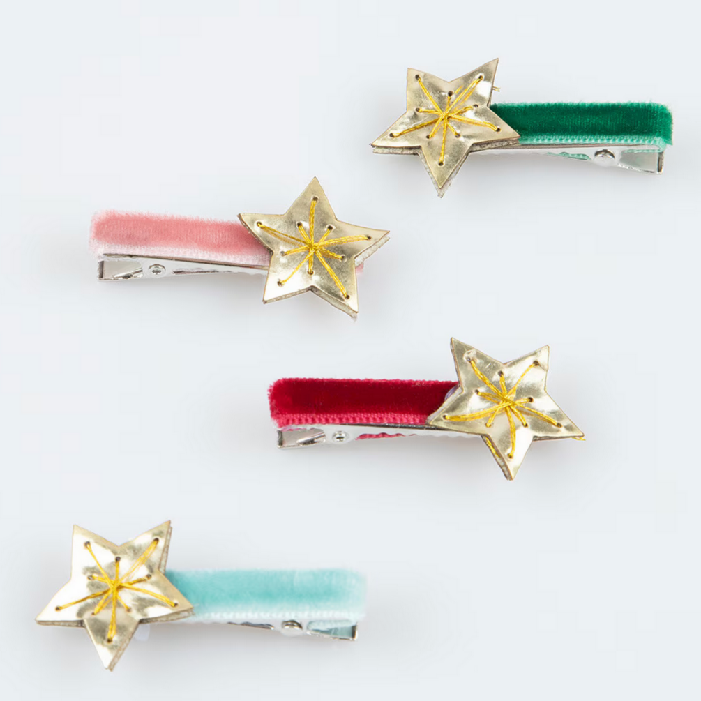 Gold Star Hair Clips -8pk