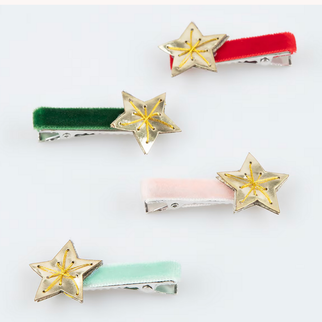 Gold Star Hair Clips -8pk