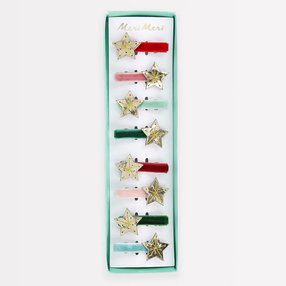 Gold Star Hair Clips -8pk