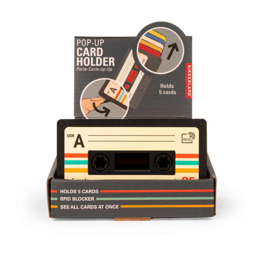 Cassette Tape pop-up x5 Card Holder -RFID blocking