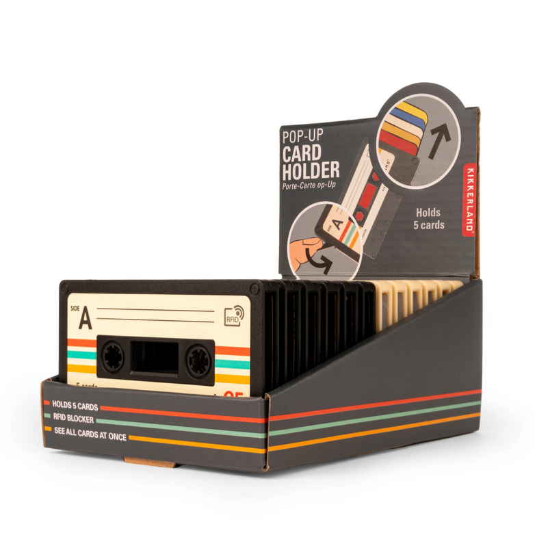 Cassette Tape pop-up x5 Card Holder -RFID blocking