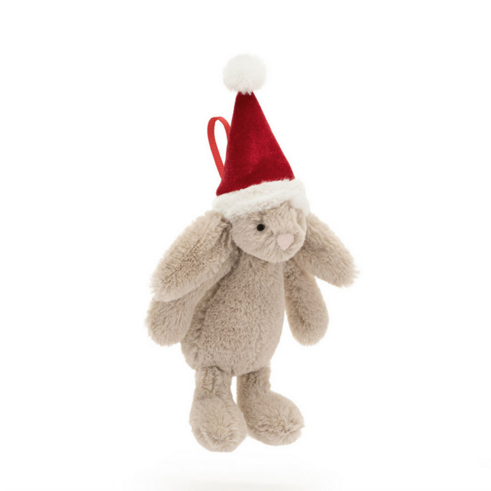 Bashful Christmas Bunny Decoration Ornament