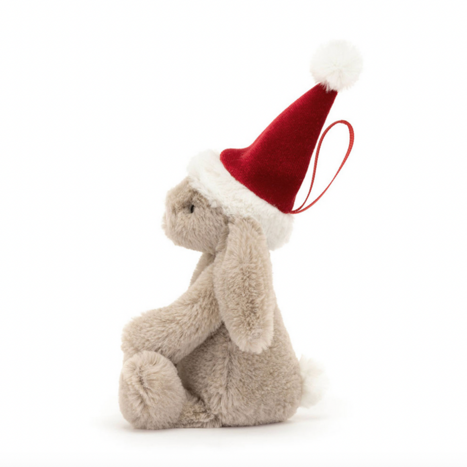 Bashful Christmas Bunny Decoration Ornament