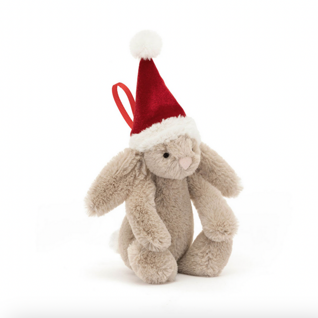 Bashful Christmas Bunny Decoration Ornament