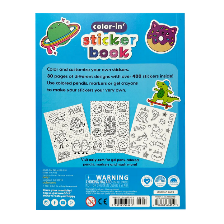 Stickiville Color-In’ Sticker Book: Cute-A-Licious Doodles