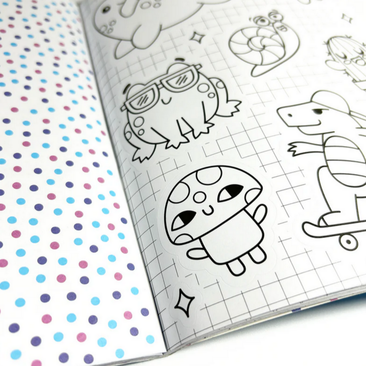 Stickiville Color-In’ Sticker Book: Cute-A-Licious Doodles