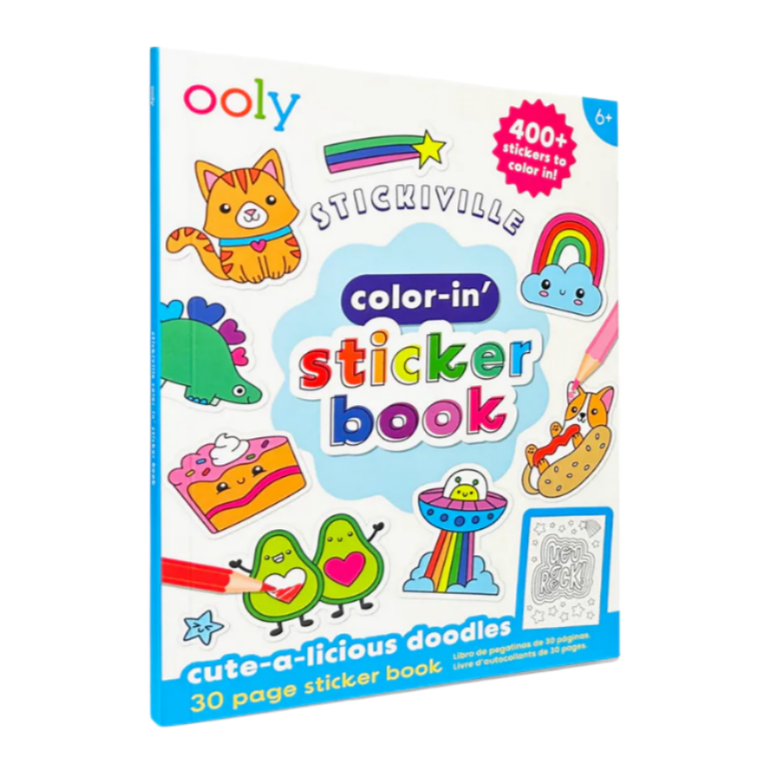 Stickiville Color-In’ Sticker Book: Cute-A-Licious Doodles