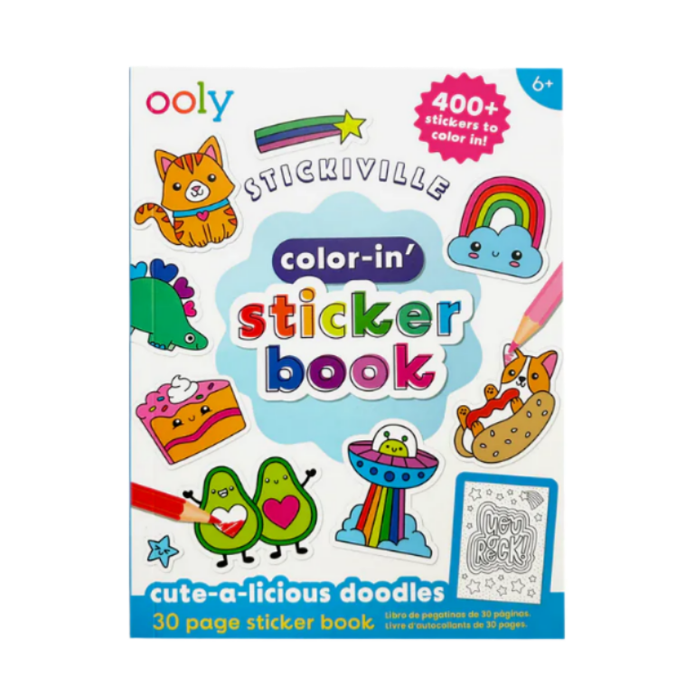 Stickiville Color-In’ Sticker Book: Cute-A-Licious Doodles