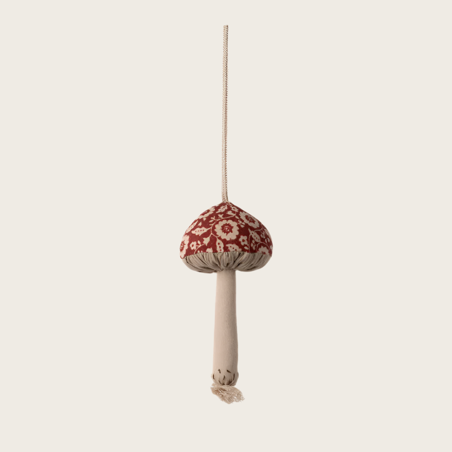 Mushroom ornament Winter Flower - Red