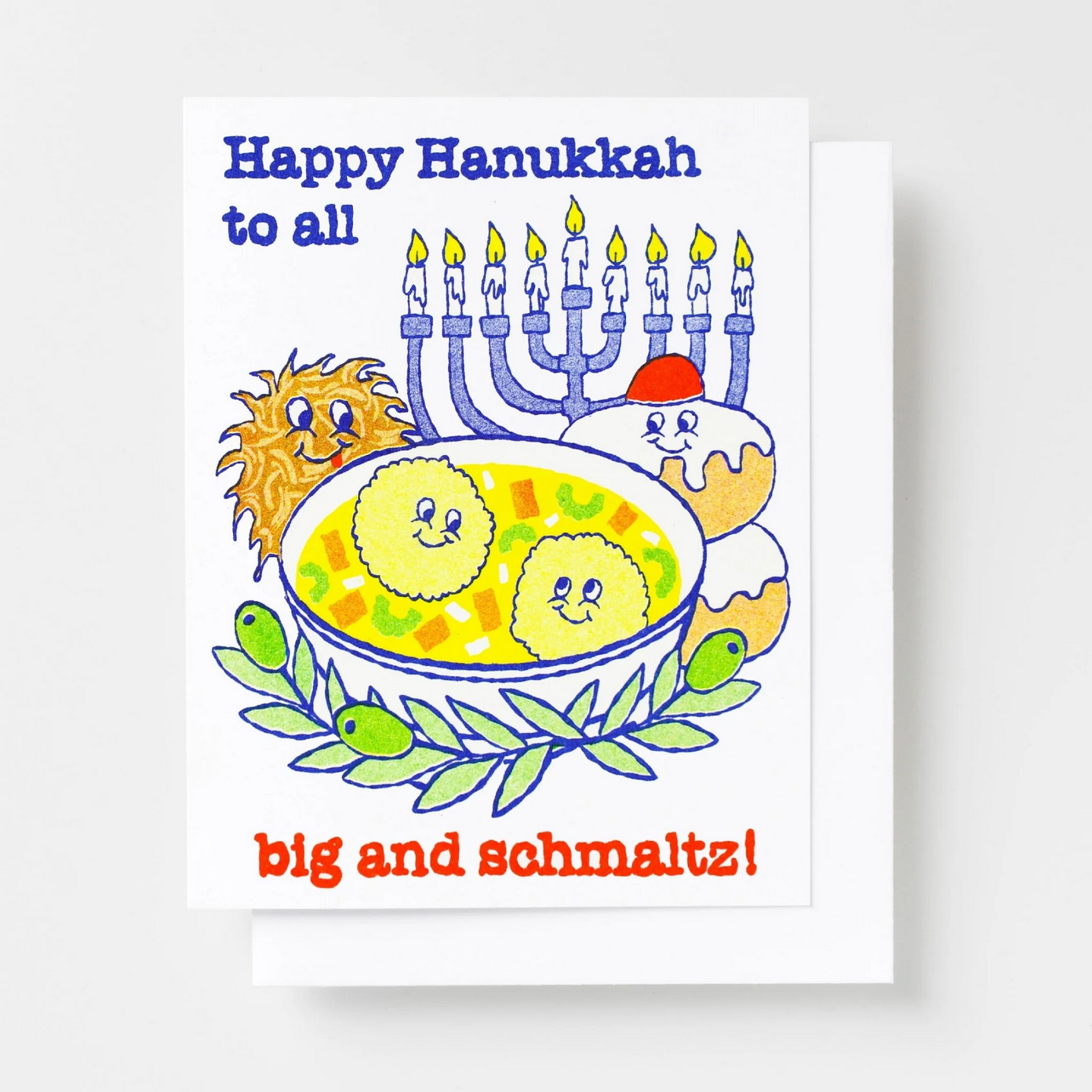 Happy Hanukkah to All Big & Schmaltz Risograph Card