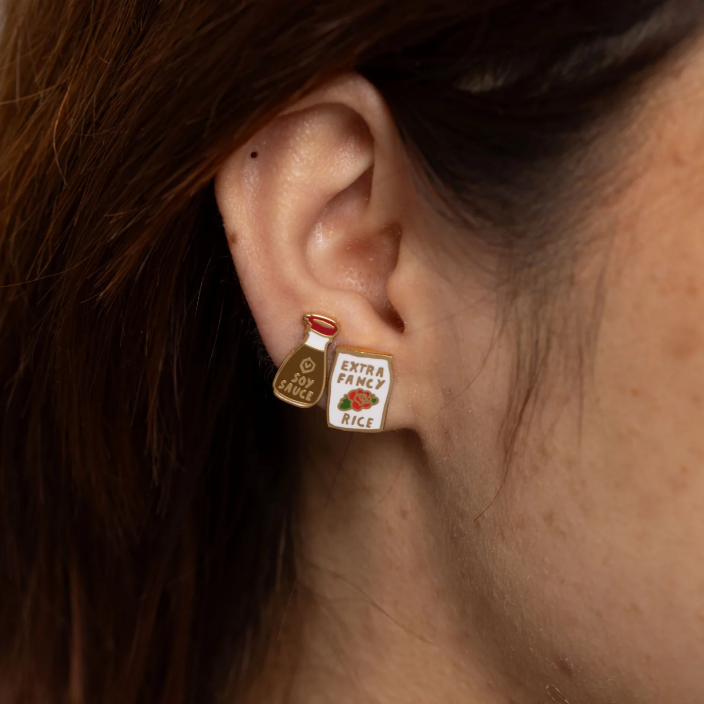 Soy Sauce & Rice Earrings