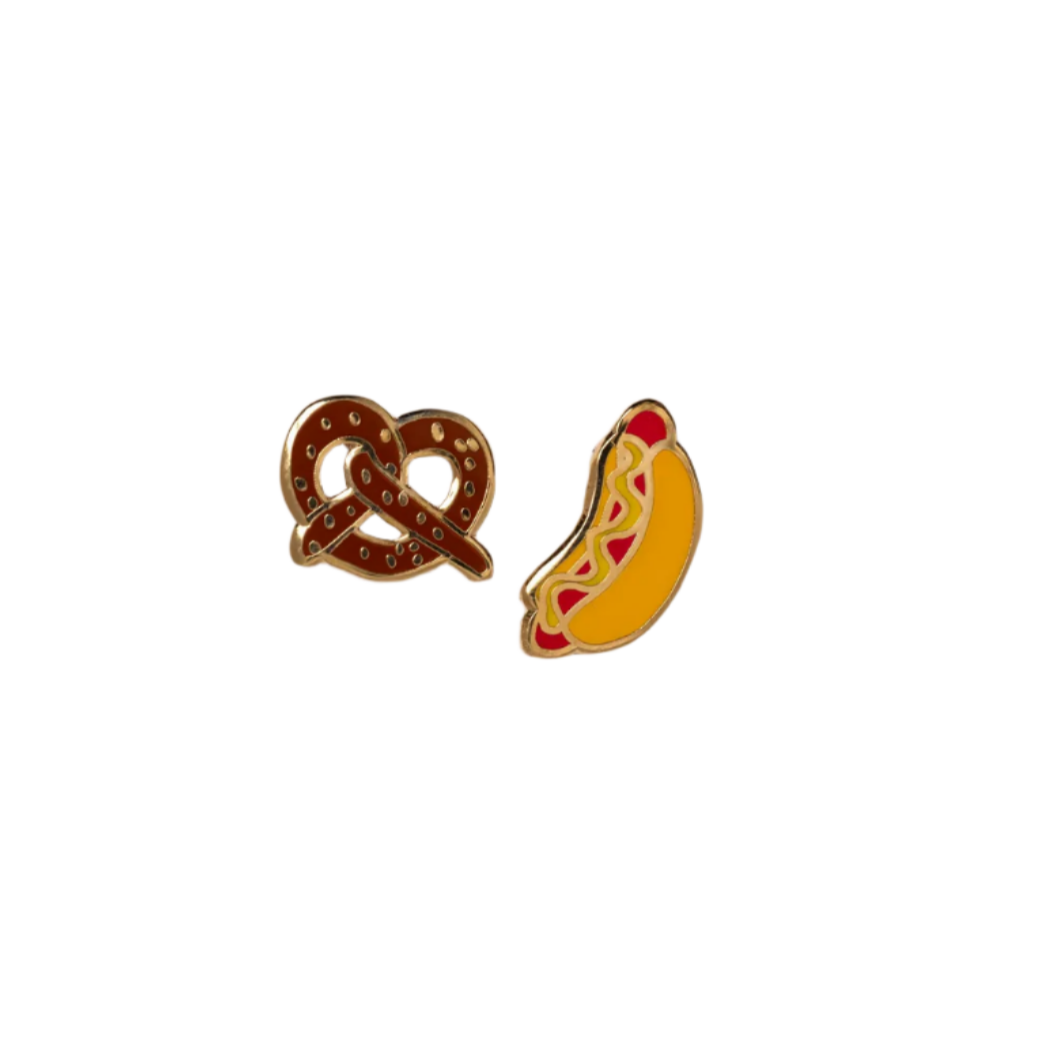 Hot Dog & Pretzel Earrings