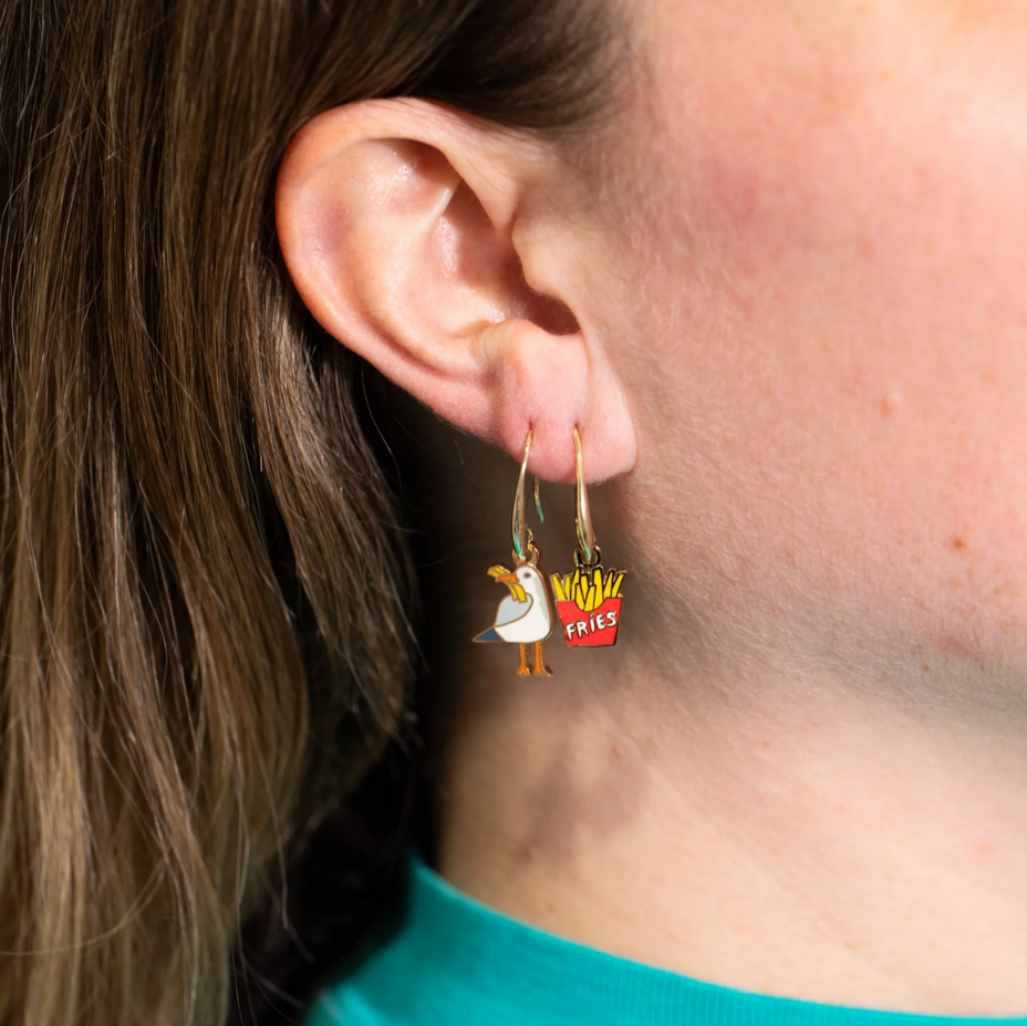 Seagull & Fries Drop Earrings