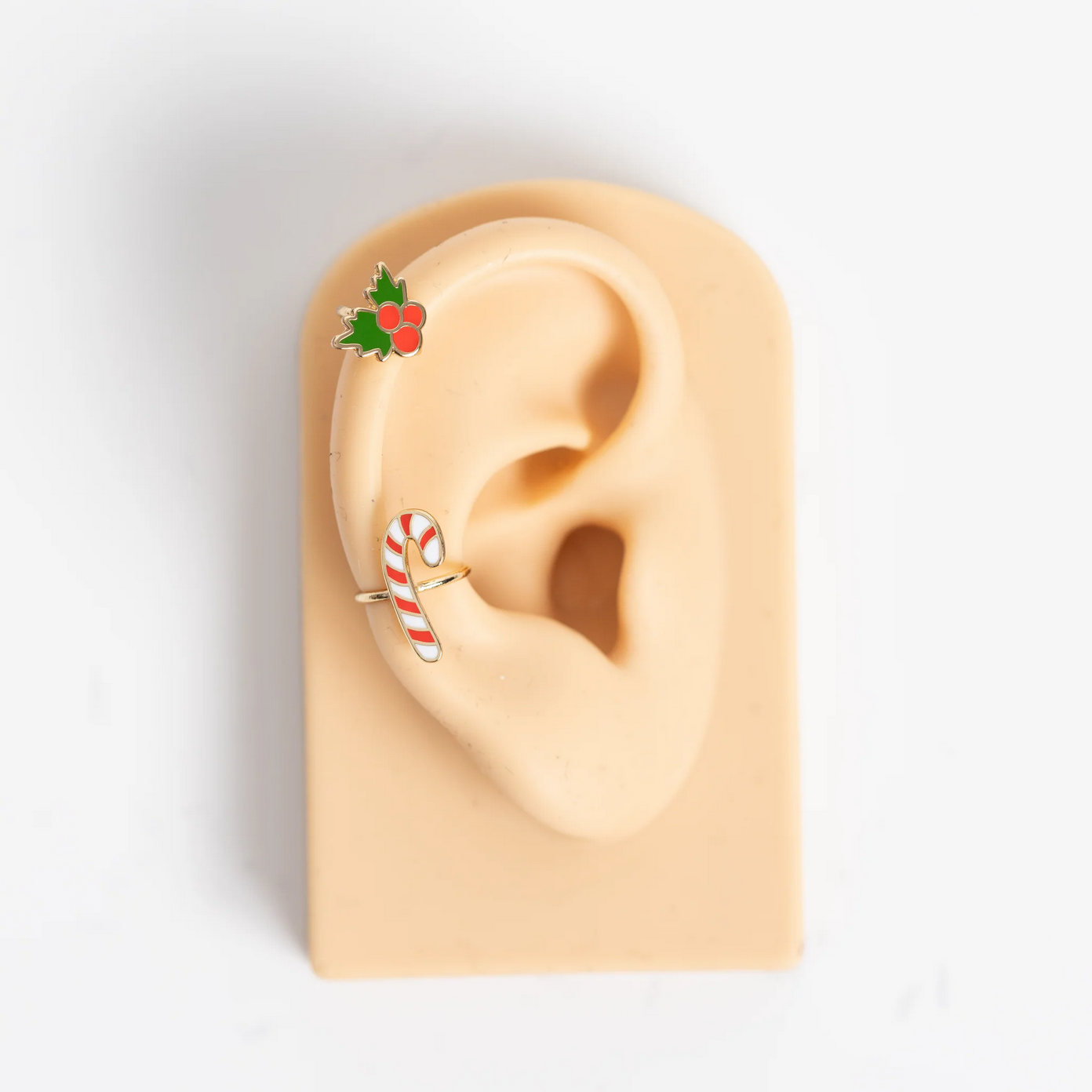 Holly & Candy Cane Ear Cuffs