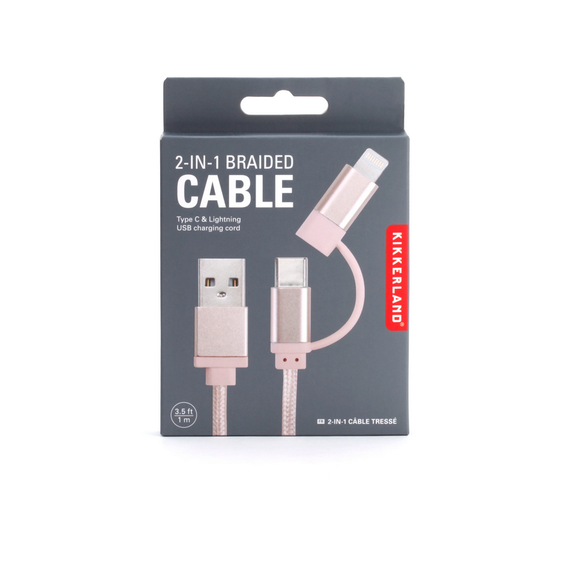 Rose Gold 2-in-1 Braided Cable