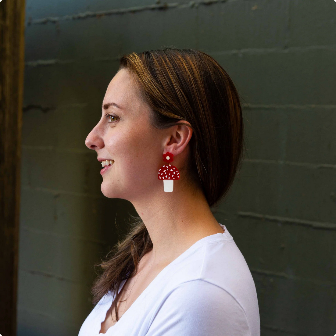 Mushrooms and Flowers Acetate Earrings