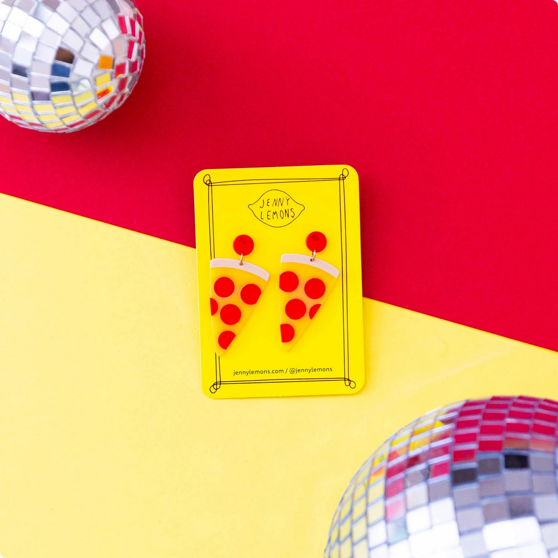 Pizza Acetate Earrings