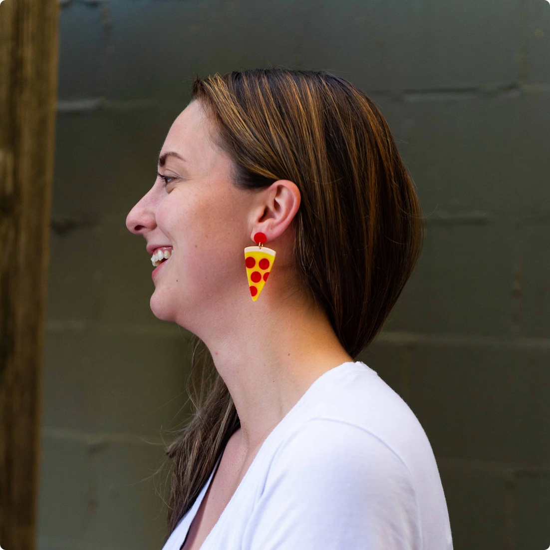 Pizza Acetate Earrings