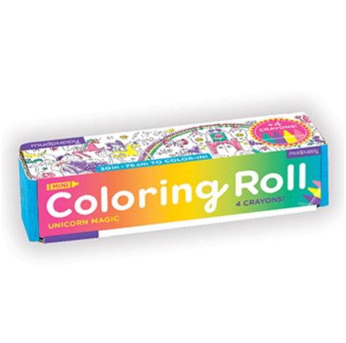 Unicorn Magic Mini Coloring Roll with 4 crayons