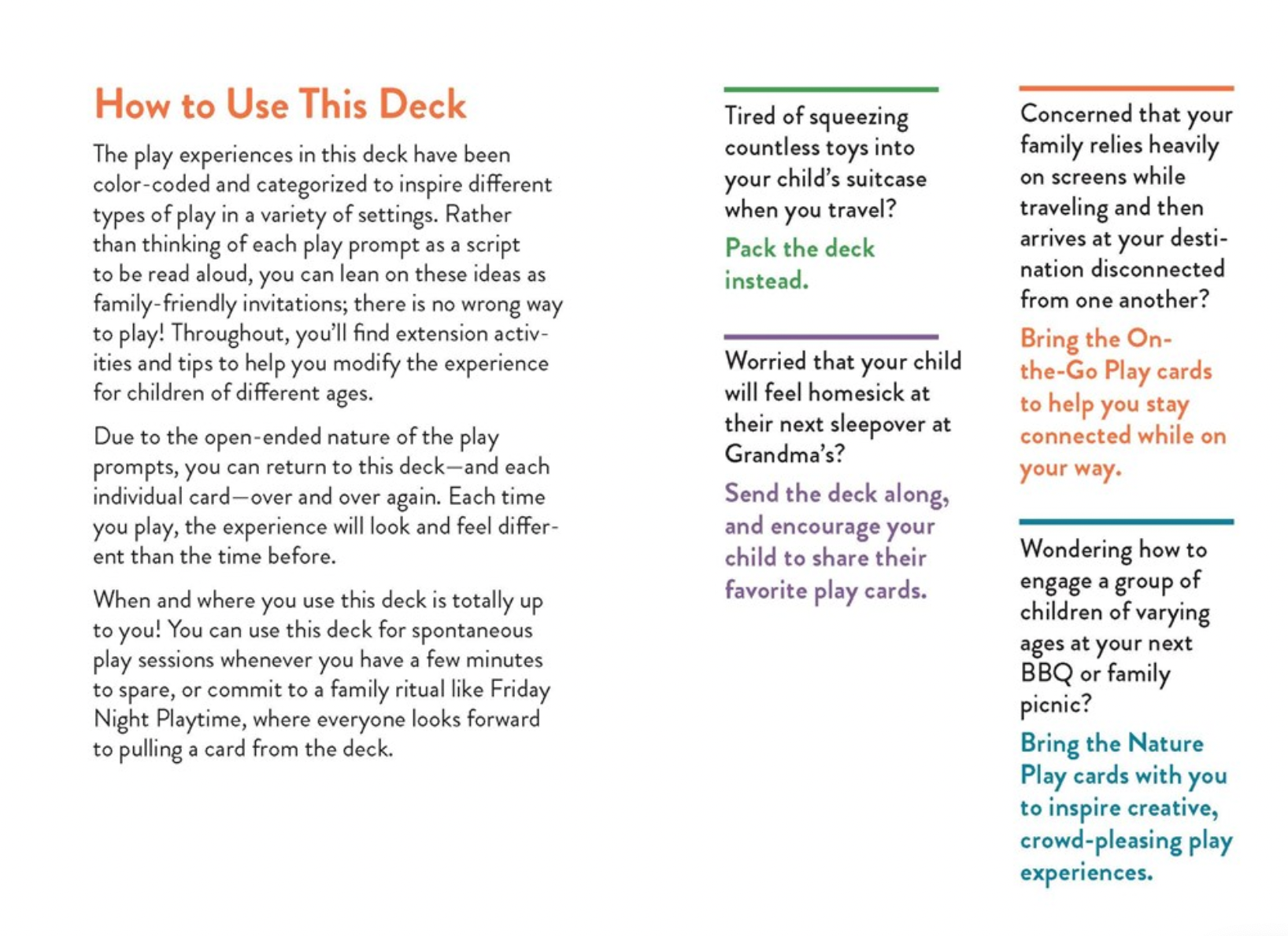 The Family Play Deck: 60 Fun-Filled Activities to Spark Connection and Curiosity