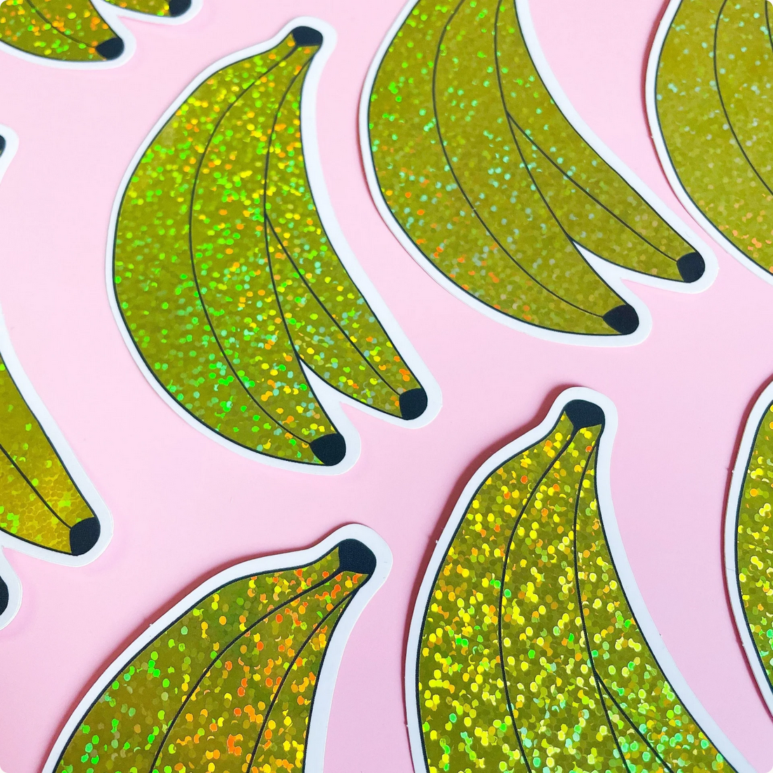 Glitter Banana Bunch Sticker