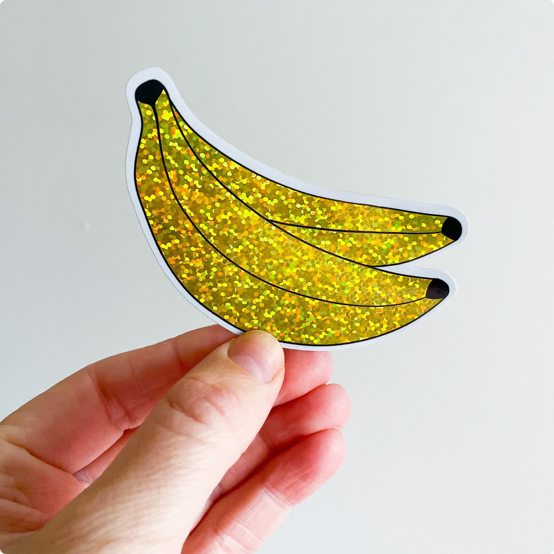 Glitter Banana Bunch Sticker