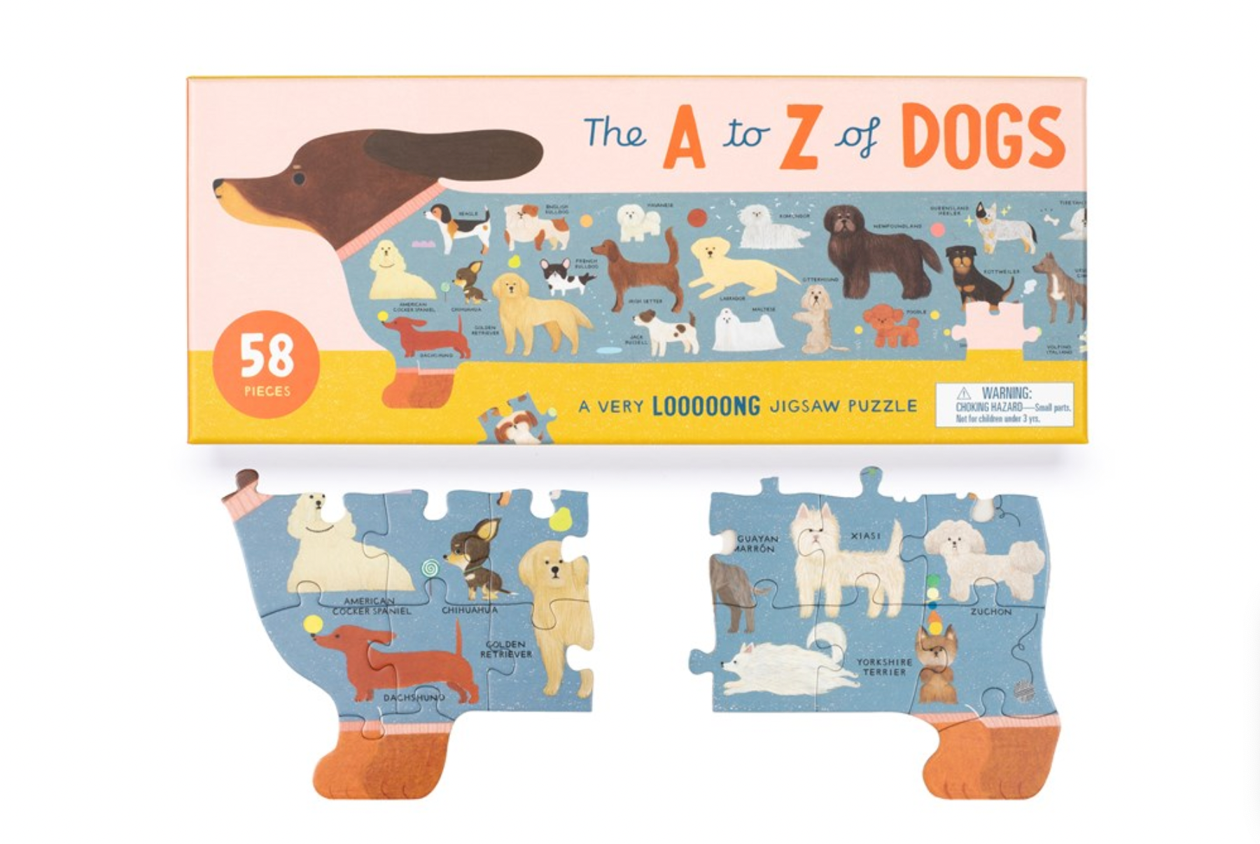 The A to Z of Dogs 58 Piece Puzzle: A Very Looooong Jigsaw Puzzle