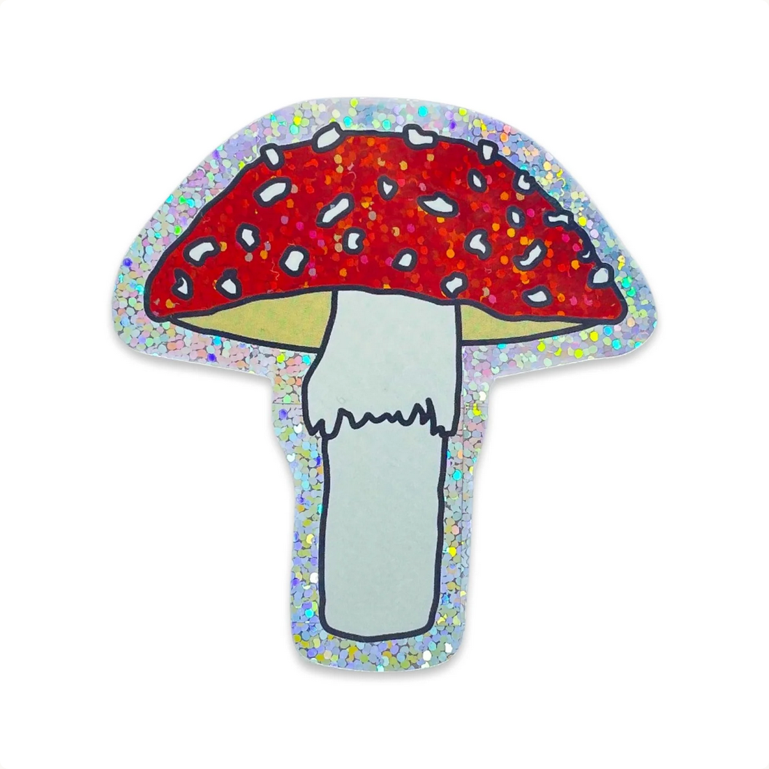 Glitter Toadstool Mushroom Sticker