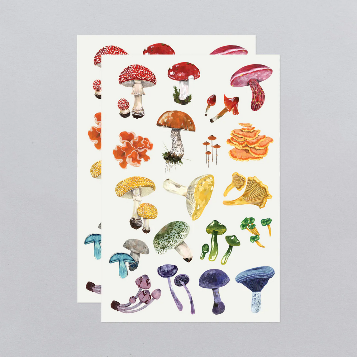 Colorful Mushrooms Tattoo Sheet