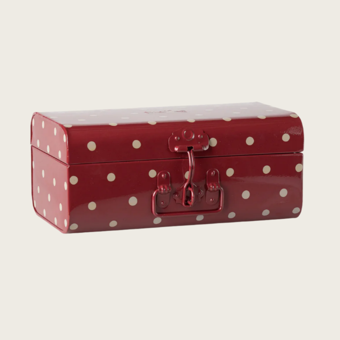 Storage suitcase, Small - Red with dots