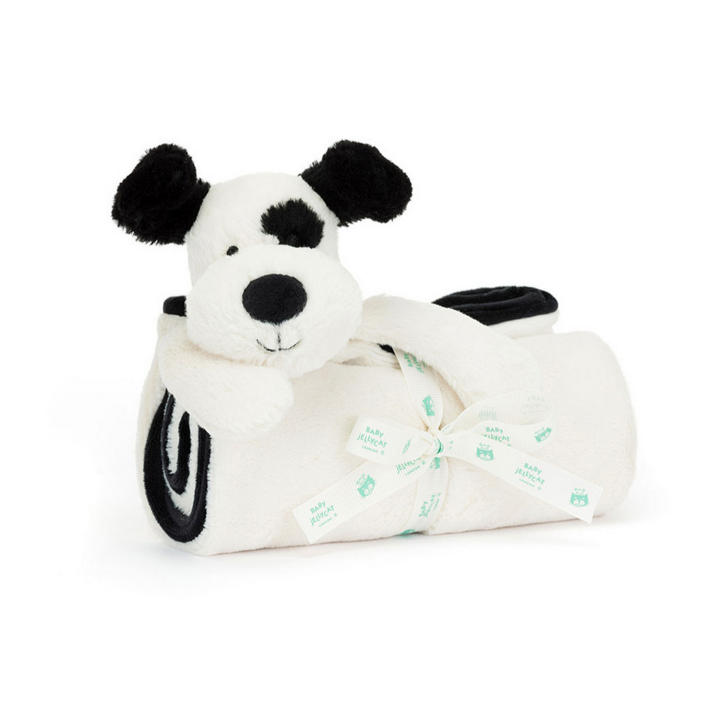 Bashful Black & Cream Puppy Blankie