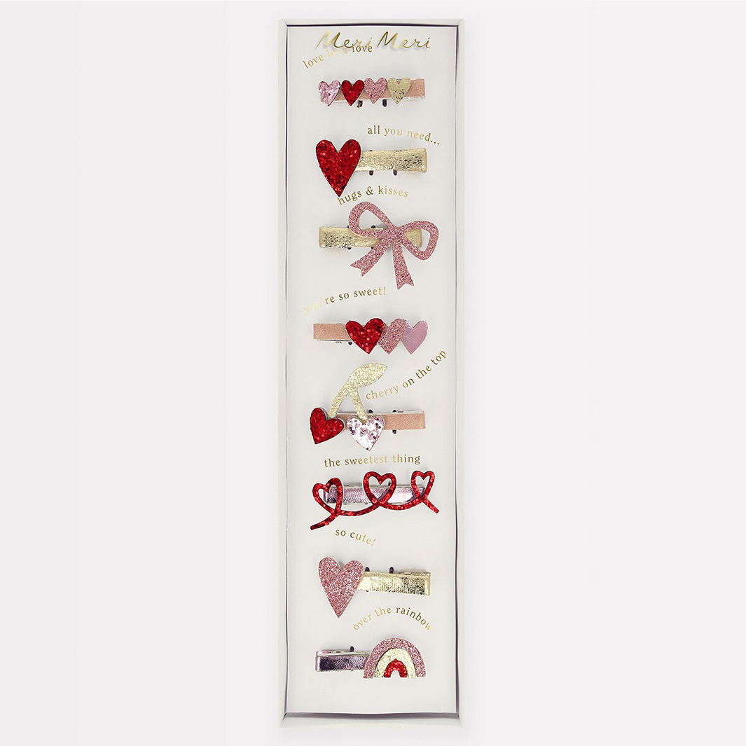 Valentine's Hair Clips (8pk)