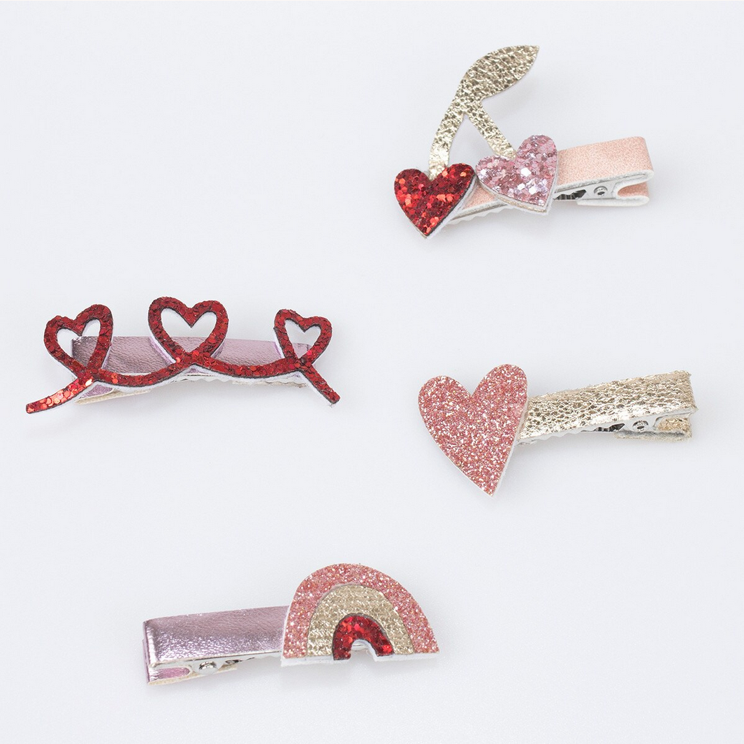 Valentine's Hair Clips (8pk)