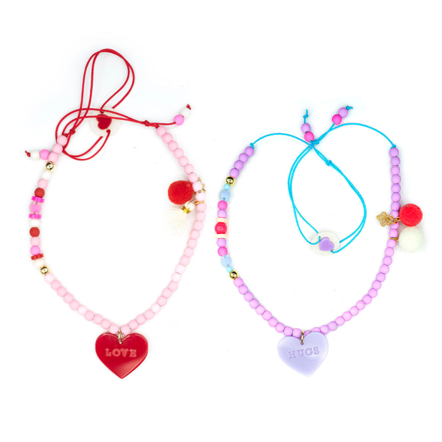 Hearts Red Violet Necklaces