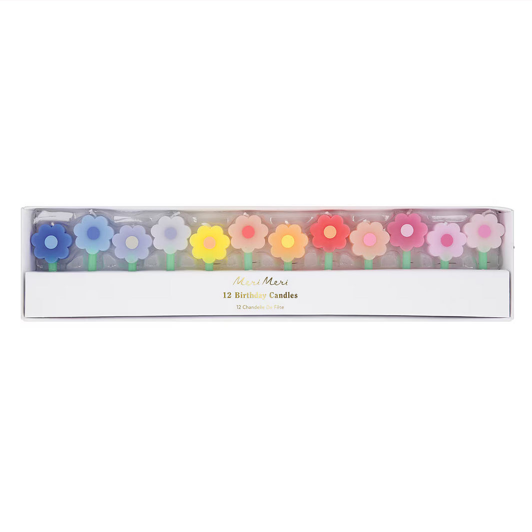 Rainbow Daisy Candles -12pk