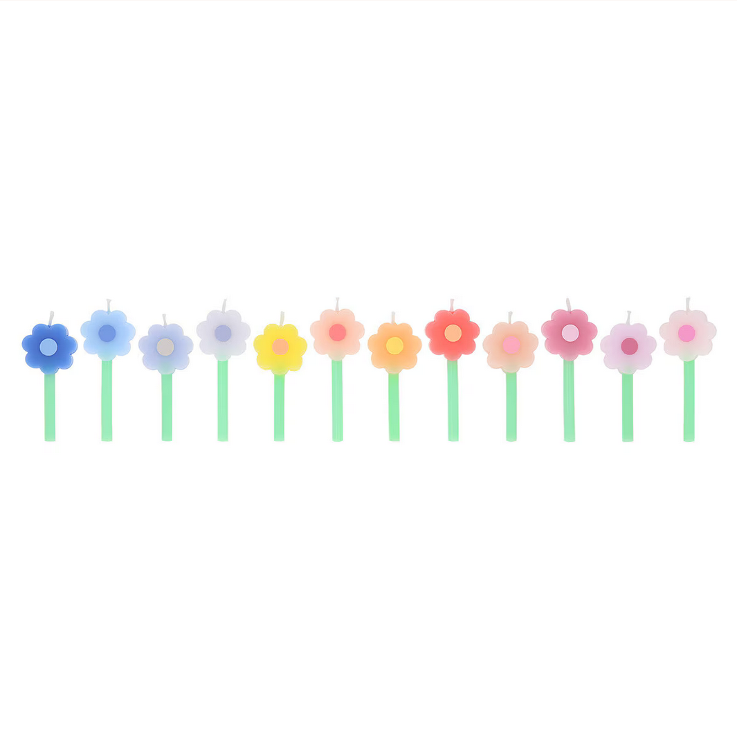 Rainbow Daisy Candles -12pk