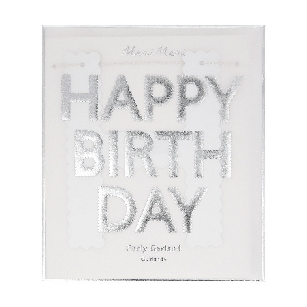 Silver Scallop Happy Birthday Garland