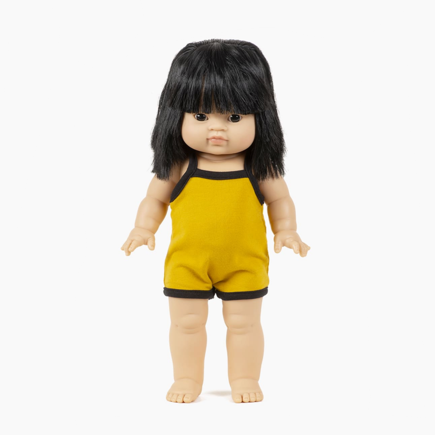 Jade-Lou Standing Doll in Gilda” jersey in Mustard 37cm/14.5in