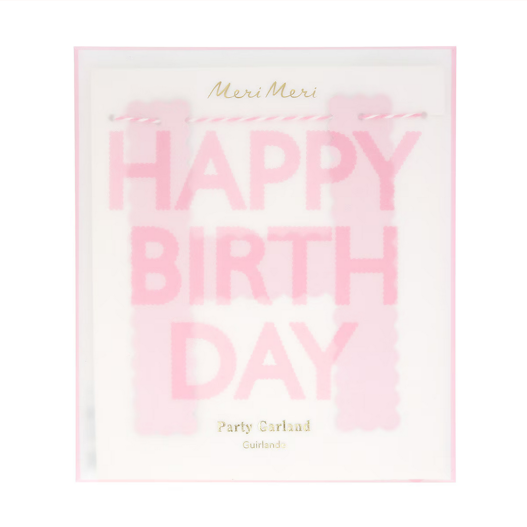 Pink Happy Birthday Garland
