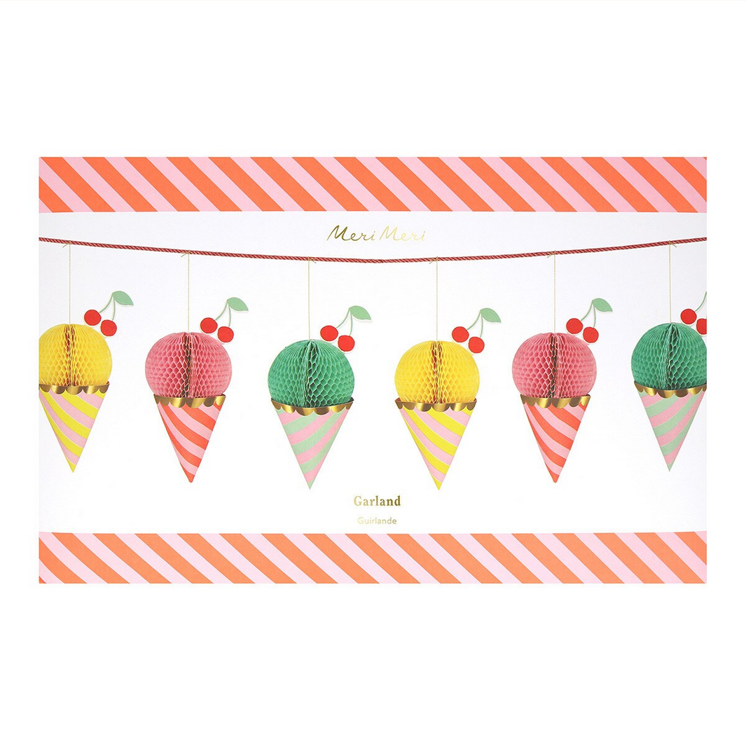 Ice Cream Honeycomb Garland