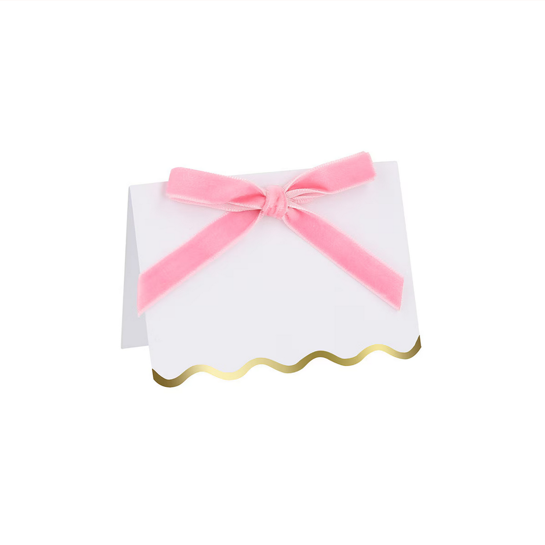 Pastel Velvet Bow Place Cards