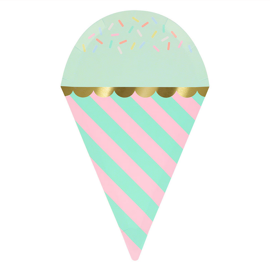 Ice Cream With Sprinkles Plates -8pk